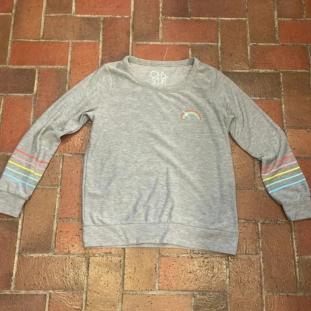 Gray Longsleeve‎ Chaser rainbow L